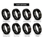 font options for inside engraving on black rule 30 rings