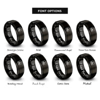 font options for inside engraving on black rule 30 rings