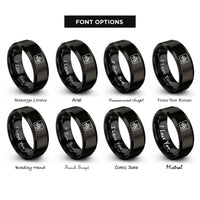 font options for inside engraving on black rule 30 rings