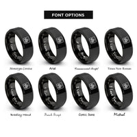 font options for inside engraving on black rule 30 rings