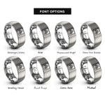 font options for inside engraving on grey rule 30 rings