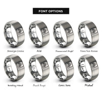 font options for inside engraving on grey rule 30 rings