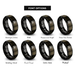 font options for inside engraving on gunmetal & black rule 30 rings