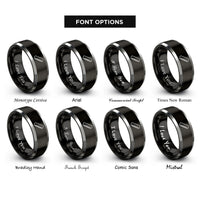 font options for inside engraving on black & silver ruler rings