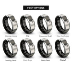 font options for inside engraving on black & gray ruler rings