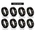 font options for inside engraving on black ruler rings