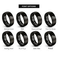 font options for inside engraving on black ruler rings