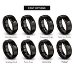 font options for inside engraving on black ruler rings