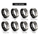 font options for inside engraving on black & silver ruler compass rings