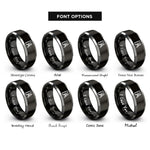 font options for inside engraving on black & gray ruler compass rings
