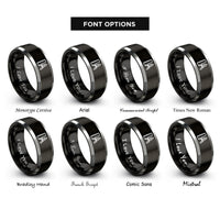 font options for inside engraving on black & gray ruler compass rings