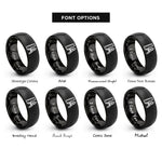 font options for inside engraving on black ruler compass rings