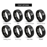 font options for inside engraving on black ruler compass rings