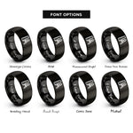 font options for inside engraving on black ruler compass rings