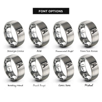 font options for inside engraving on gray ruler compass rings