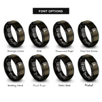font options for inside engraving on gunmetal & black ruler compass rings