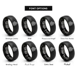 font options for inside engraving on black ruler grid rings