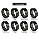 font options for inside engraving on black ruler grid rings