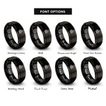 font options for inside engraving on black ruler grid rings