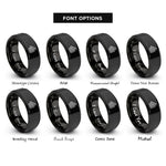 font options for inside engraving on black ruler grid rings