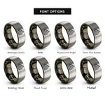 font options for inside engraving on gunmetal & gray ruler grid rings