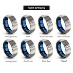 font options for inside engraving on blue & gray run icon rings