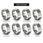 font options for inside engraving on grey run icon rings
