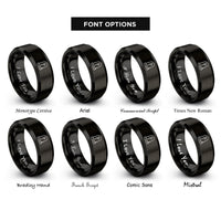 font options for inside engraving on black rune stones rings