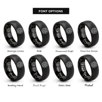 font options for inside engraving on black rune wheel rings
