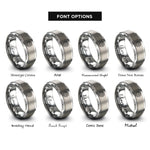 font options for inside engraving on grey rune wheel rings