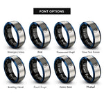 font options for inside engraving on black & blue & grey runes pouch rings