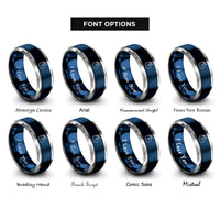 font options for inside engraving on blue & gray runes pouch rings