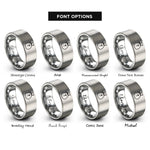 font options for inside engraving on gray runes pouch rings