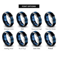font options for inside engraving on blue & silver running back sprint rings