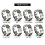 font options for inside engraving on grey running back sprint rings