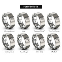 font options for inside engraving on grey running back sprint rings