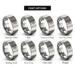 font options for inside engraving on gray running wheel stand rings