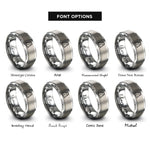 font options for inside engraving on gray runway rings
