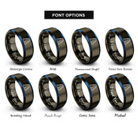 font options for inside engraving on gunmetal & blue runway rings