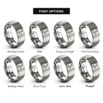 font options for inside engraving on grey russian blue rings