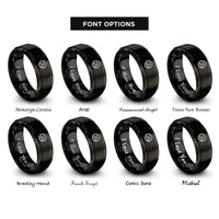 font options for inside engraving on black rust rings