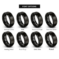 font options for inside engraving on black rust rings