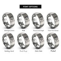 font options for inside engraving on gray rust rings