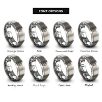 font options for inside engraving on grey rust rings