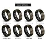font options for inside engraving on gunmetal & black rust rings