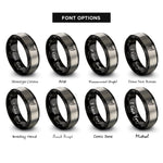 font options for inside engraving on black & grey rvn badge rings