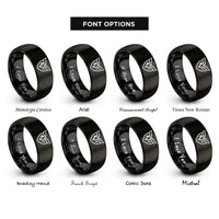 font options for inside engraving on black rvn badge rings