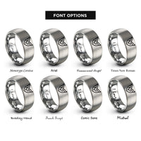 font options for inside engraving on grey rvn badge rings