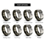 font options for inside engraving on gunmetal & gray rvn badge rings