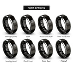 font options for inside engraving on black & gray rvt badge rings